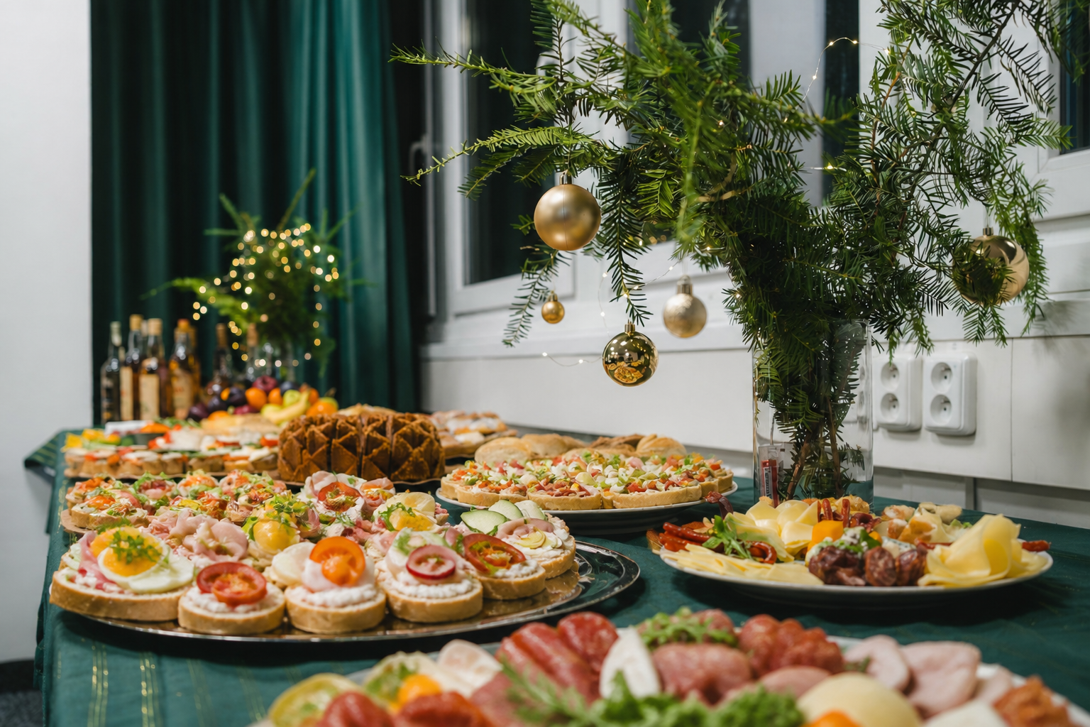Catering připravený pro akci ve SWORP Academy.
