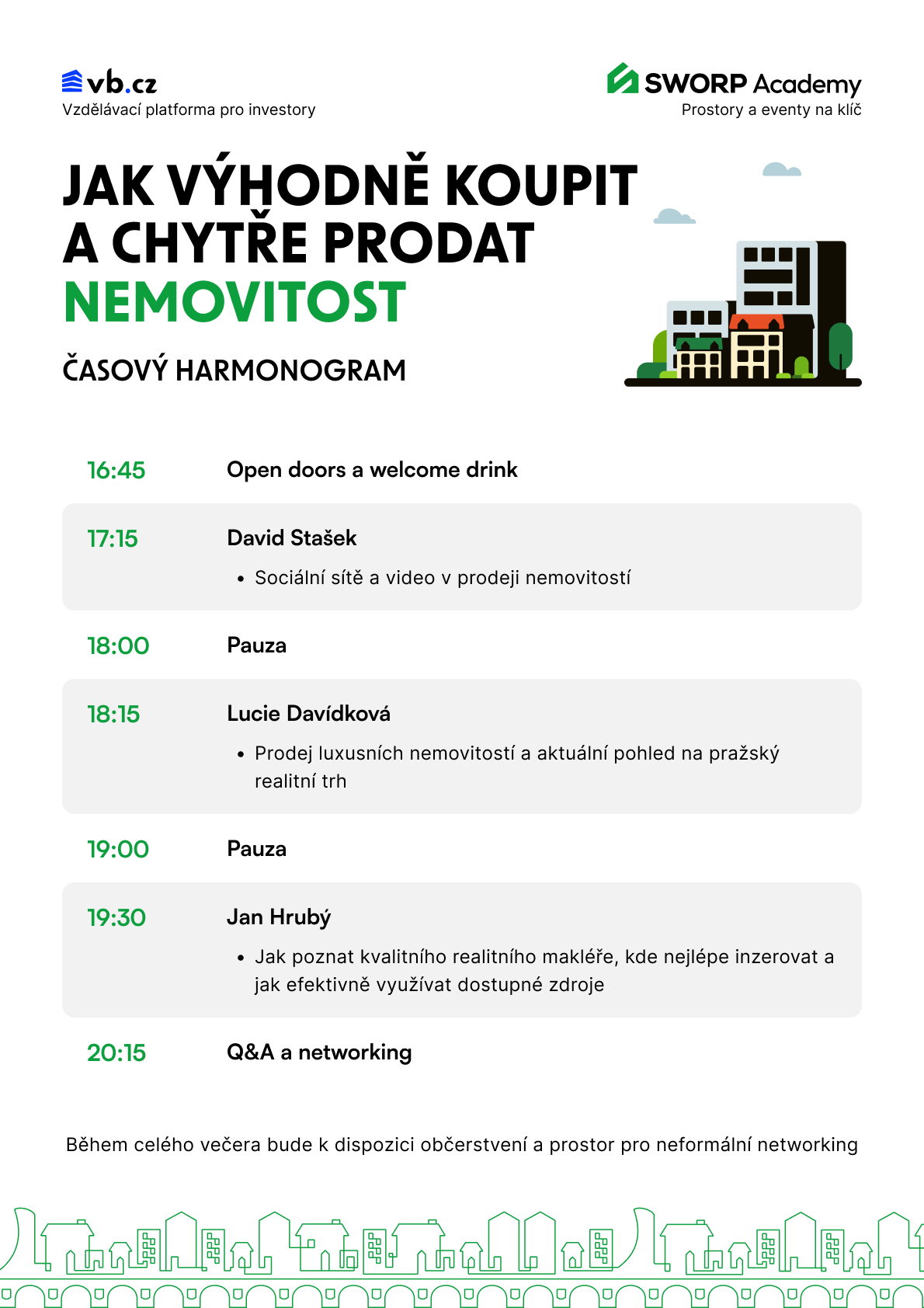 Časový harmonogram akce Jak výhodně koupit a chytře prodat nemovitost.