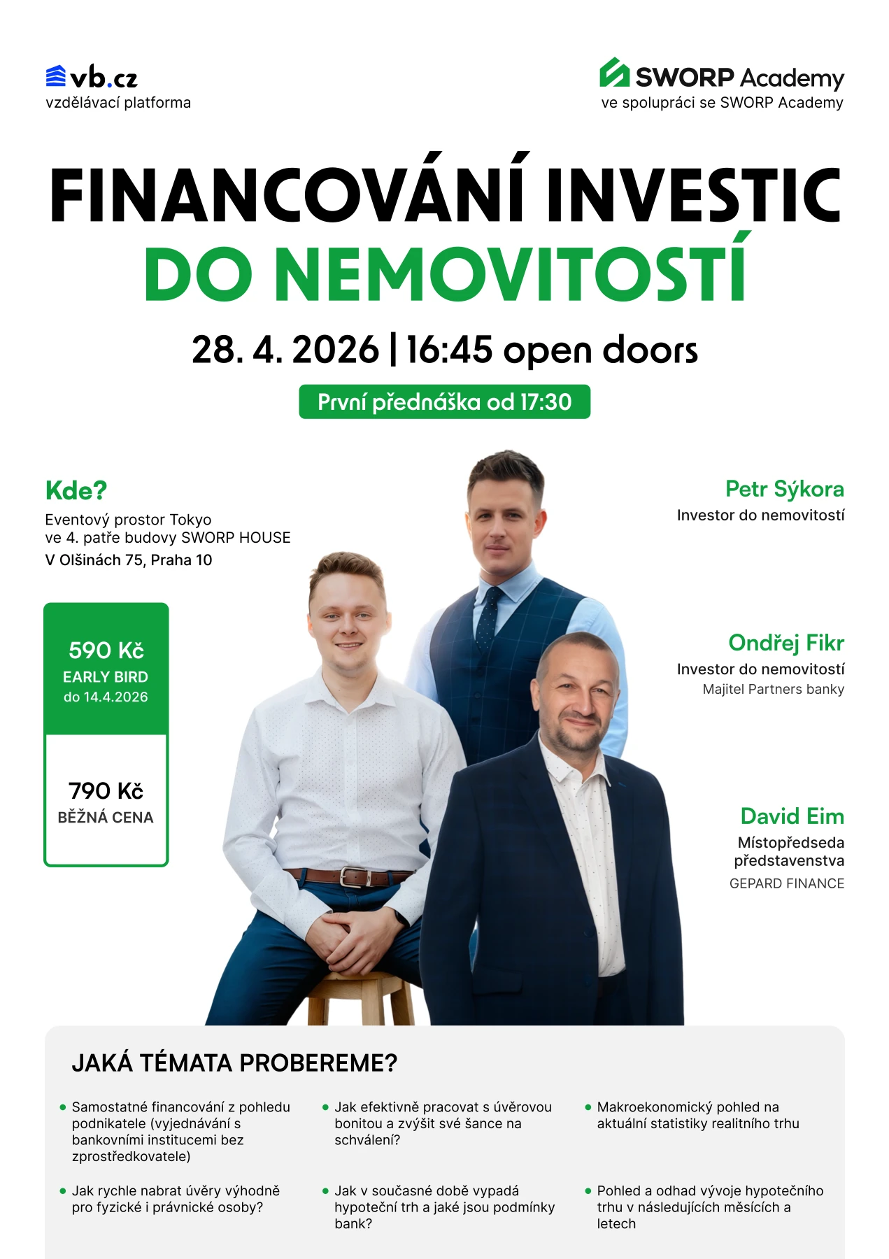 Poster akce Financování investic do nemovitostí.